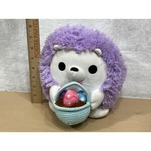 ZURU Purple Hedgehog Plush Easter Basket Eggs Stuffed Animal 8"